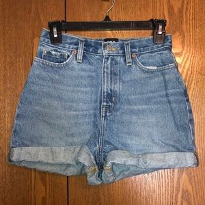 BDG high rise denim mom shorts